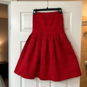 Red Strapless Mini Dress
